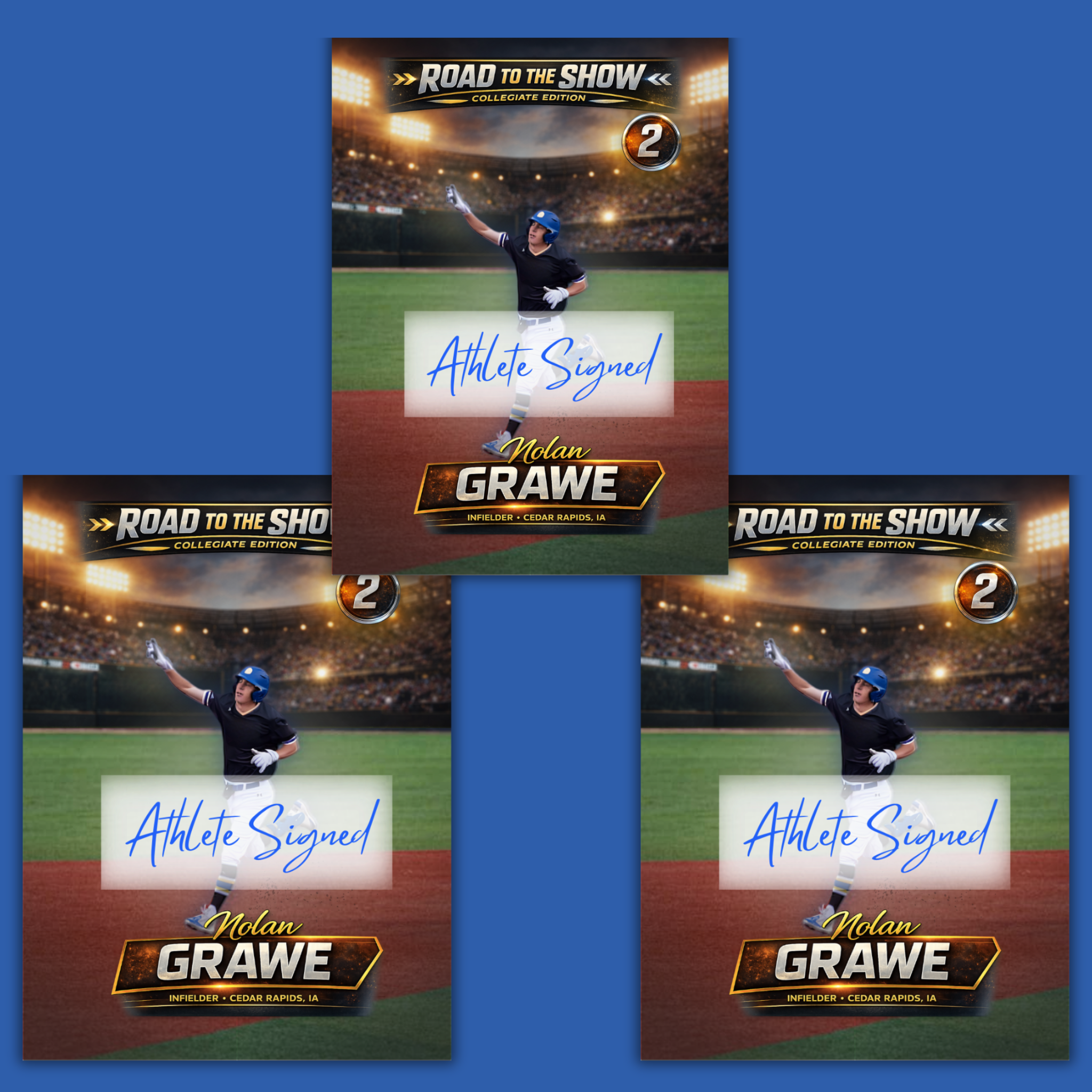 Nolan Grawe ~ Autograph Edition NIL Trading Card (3-Pack)