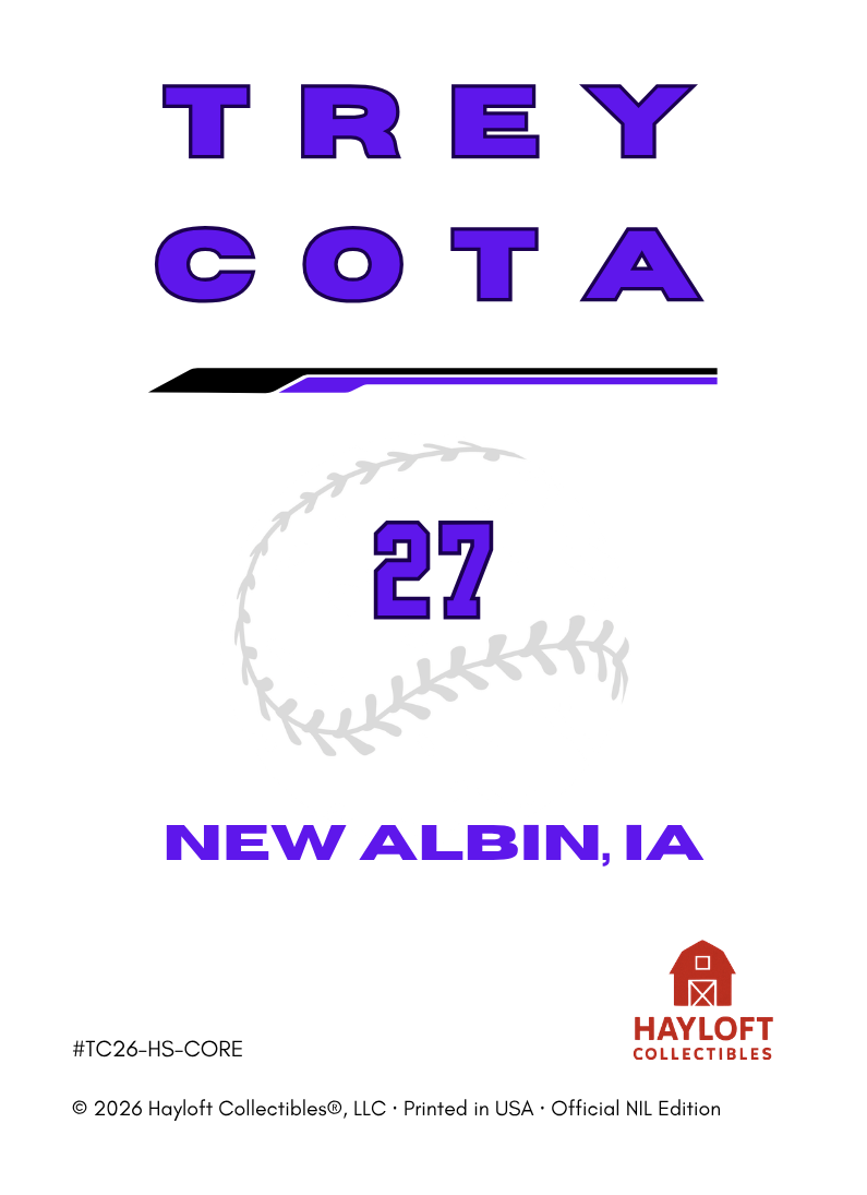 Trey Cota ~ NIL Debut Trading Card