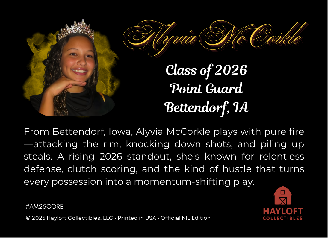 Alyvia McCorkle ~ NIL Debut Trading Card