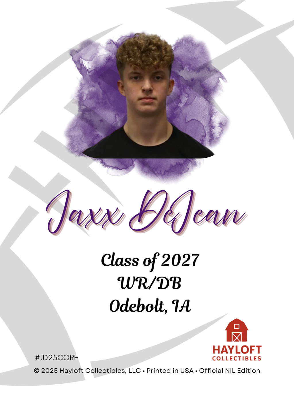 Jaxx DeJean – NIL Debut Trading Card