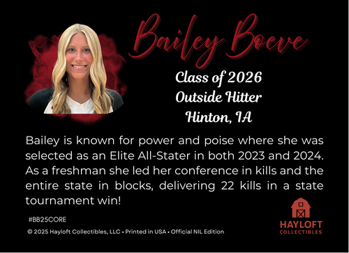 Bailey Boeve – NIL Debut Trading Card