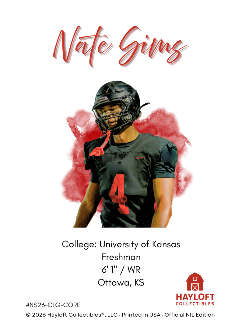 Nate Sims ~ NIL Debut Trading Card