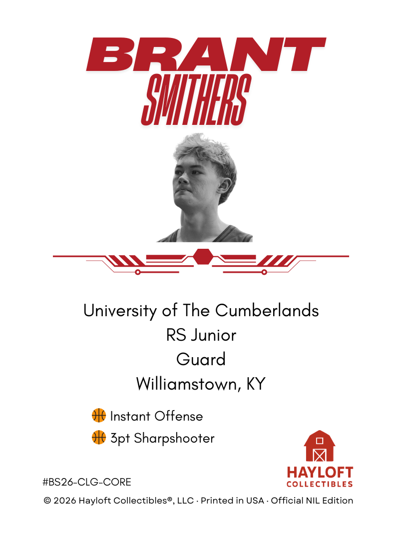 Brant Smithers ~ NIL Debut Trading Card
