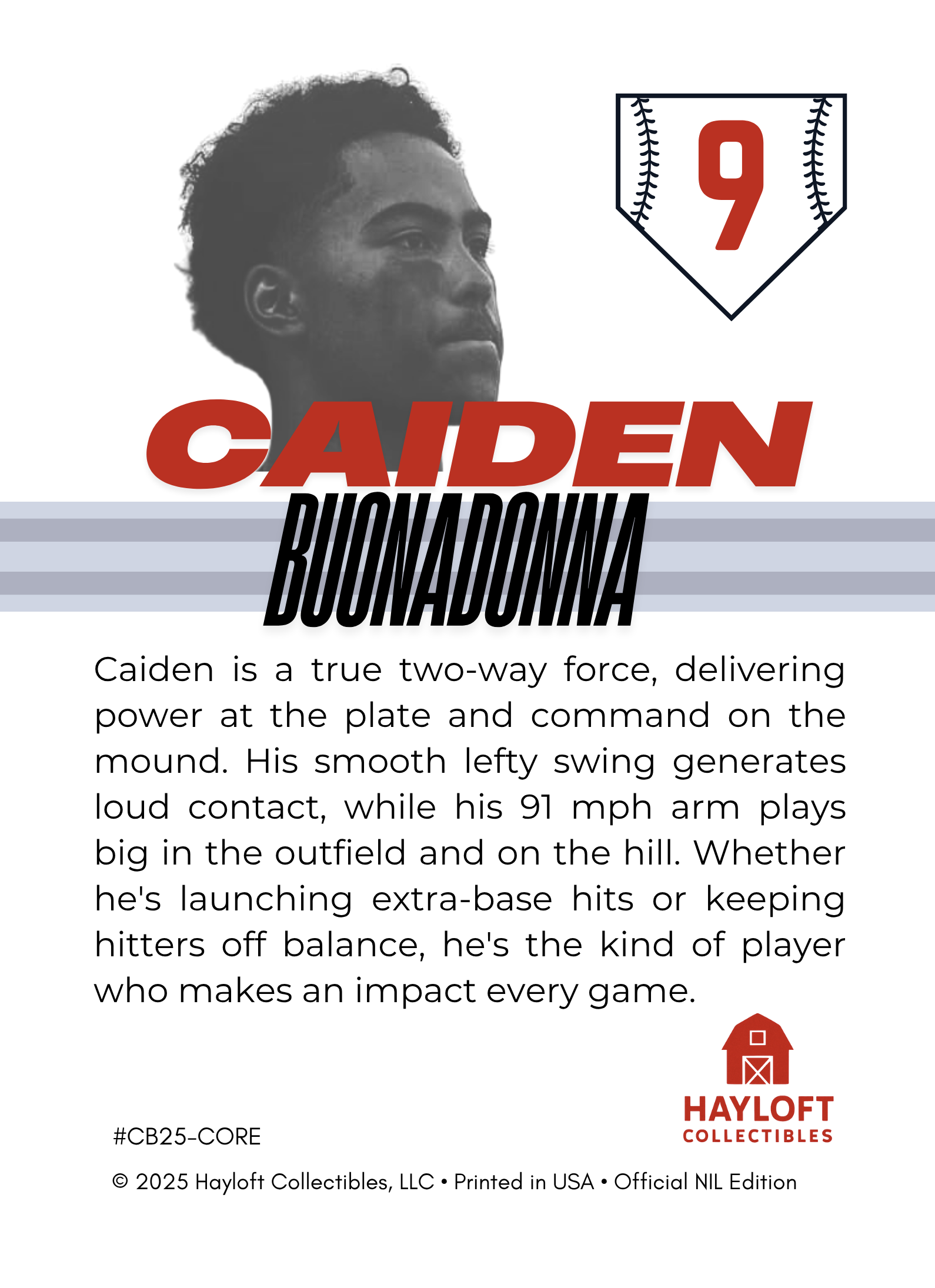 Caiden Buonadonna – NIL Debut Trading Card