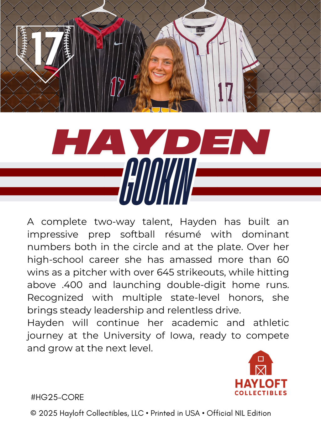 Hayden Gookin – NIL Debut Trading Card