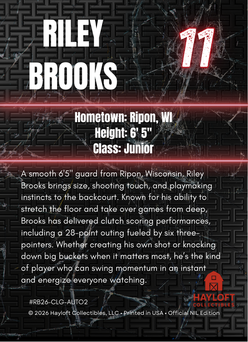 Riley Brooks ~ Autographed NIL Trading Card