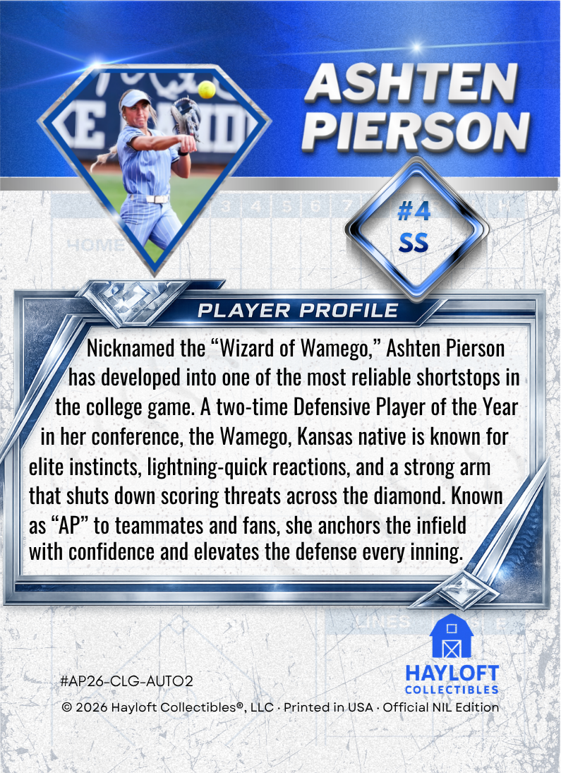 Ashten Pierson ~ Autographed NIL Trading Card