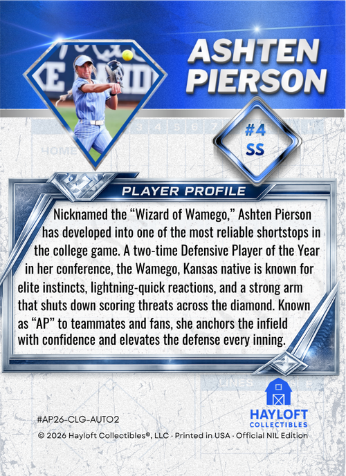 Ashten Pierson ~ Autographed NIL Trading Card