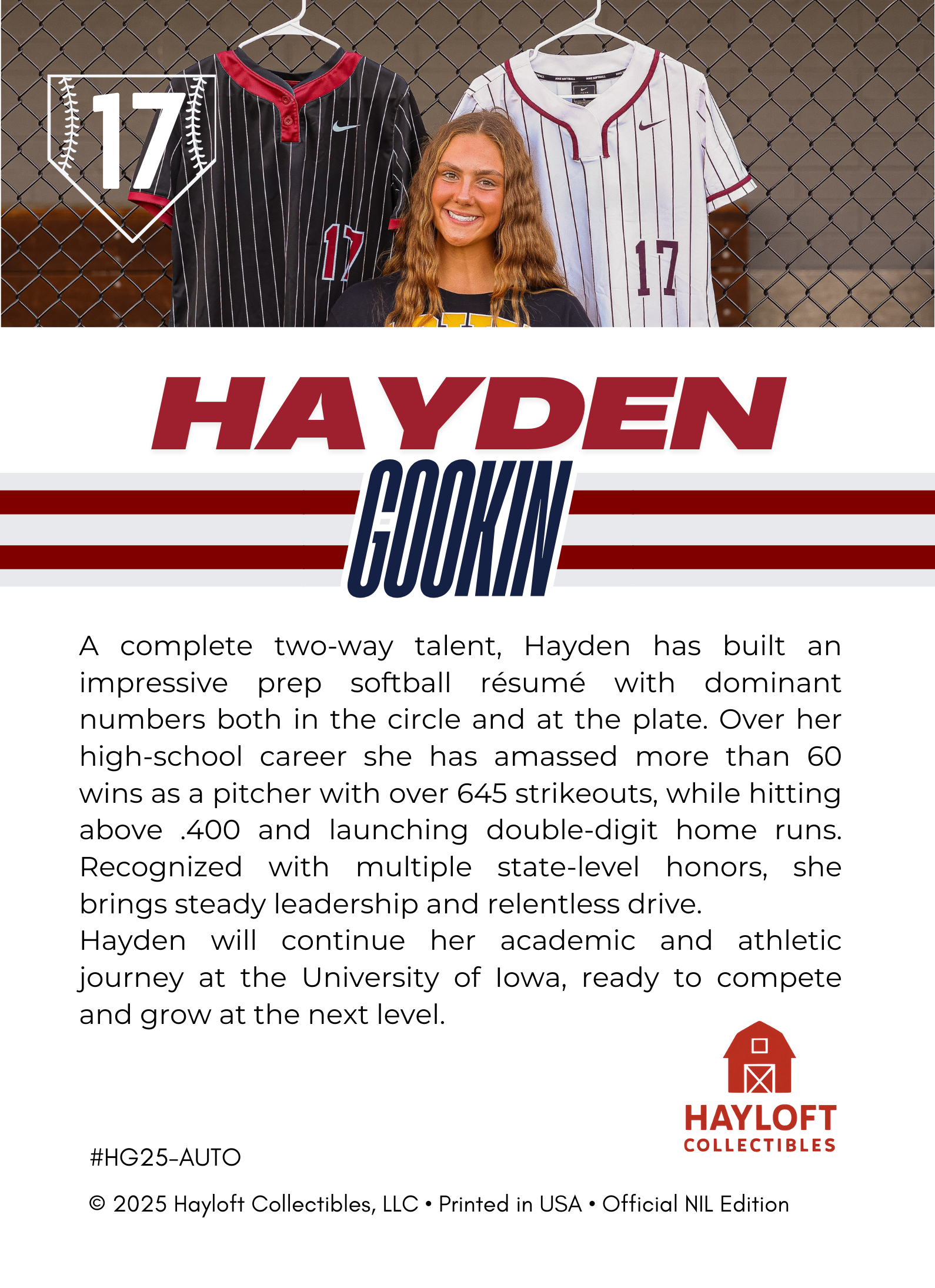 Hayden Gookin – Autographed NIL Trading Card