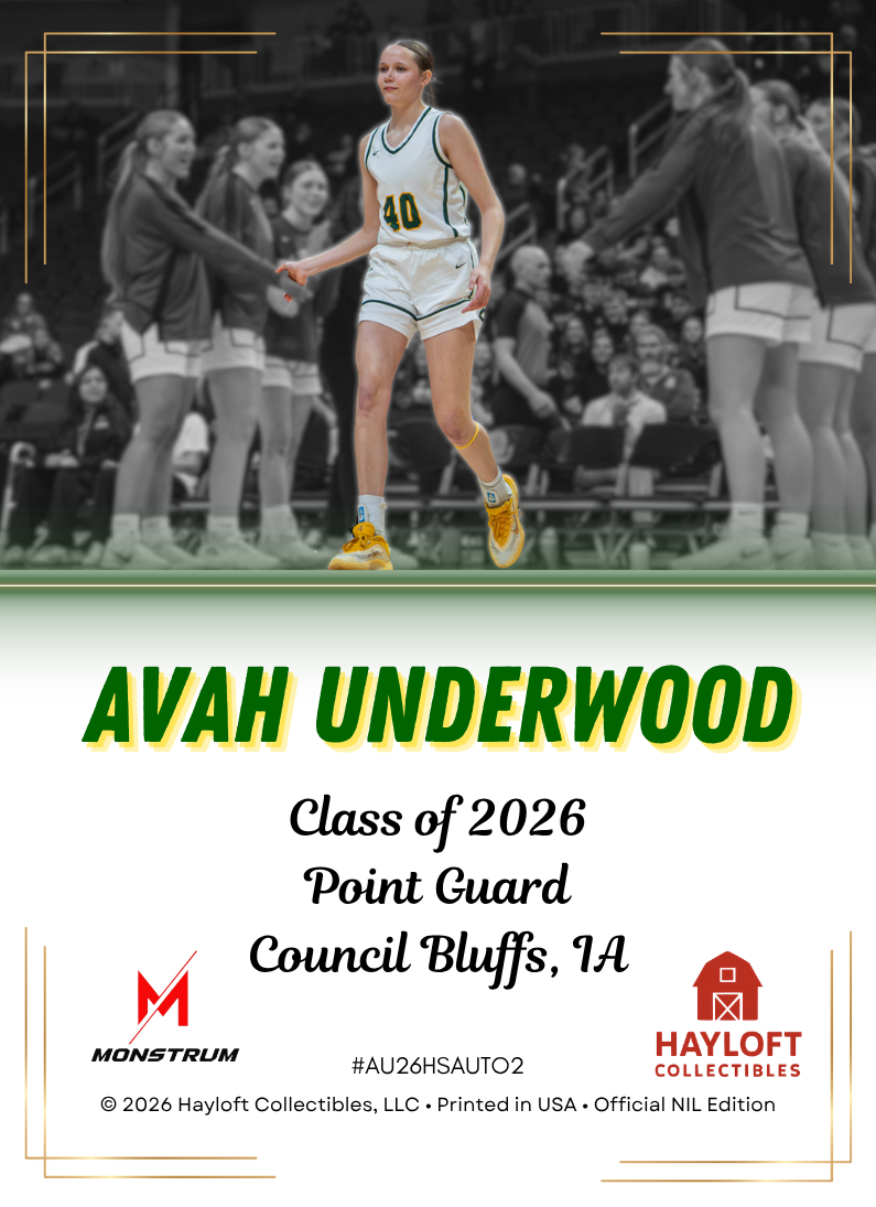 Avah Underwood ~ Autographed NIL Trading Card
