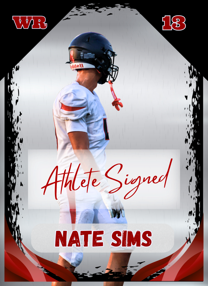 Nate Sims ~ Autographed NIL Trading Card