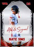 Nate Sims ~ Autographed NIL Trading Card